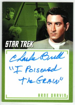 STAR TREK TOS ARCHIVES & INSCRIPTIONS A24 CHARLIE BRILL ARNE DARVIN AUTOGRAPH V6
