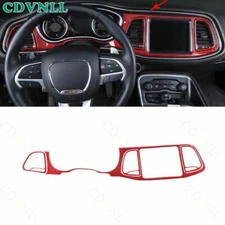 For Dodge Challenger 2015-2023 Real Red Carbon Fiber Center Console Dash Strip