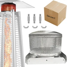 Pyramid Patio Heater Burner Screen and Base Replacement for Square Glass Heaters