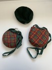 Girl Scout Camping Carrying Case and Canteen and Beanie Beret Cap Wool LOT