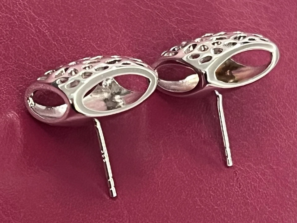 Aretes RACHEL GALLEY enchapados en rodio de guijarros de celosía de plata de ley Foto 2 de 4