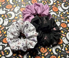 Handmade Halloween Scrunchies Hair Ties 3 Pack