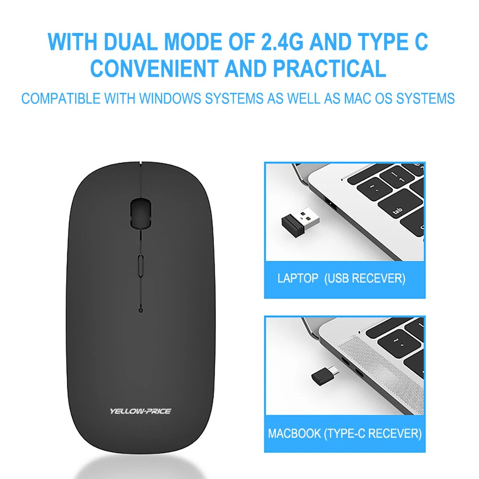 Wireless Type C Mouse for Macbook Pro Air|PC|iOS|Android Precise and Comfortable - Image 4 of 4