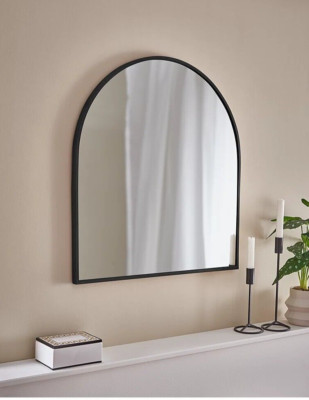 Schwarz gewölbt montierbar Spiegel Glas Wohndeko Design Wand Zimmer