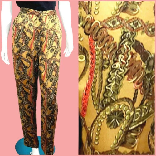 100% Silk Vintage Trousers for Women