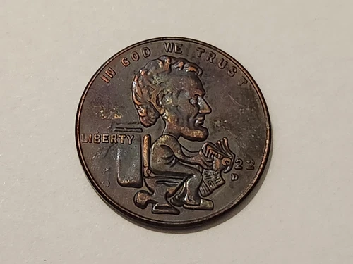 Hobo Nickel Style 1922 Lincoln On The Commode Cent