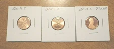 2019 P D S Lincoln Cent Penny Proof 3 Coin Set Lot PDS 