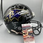 Jonathan Ogden Autographed Full Size Ravens Authentic Stat Helmet JSA 6 Insc
