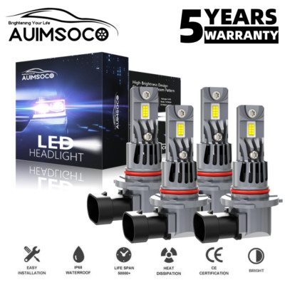 For GMC C1500 C2500 Suburban 1992-1999 White LED Headlight High Low Beam Bulbs