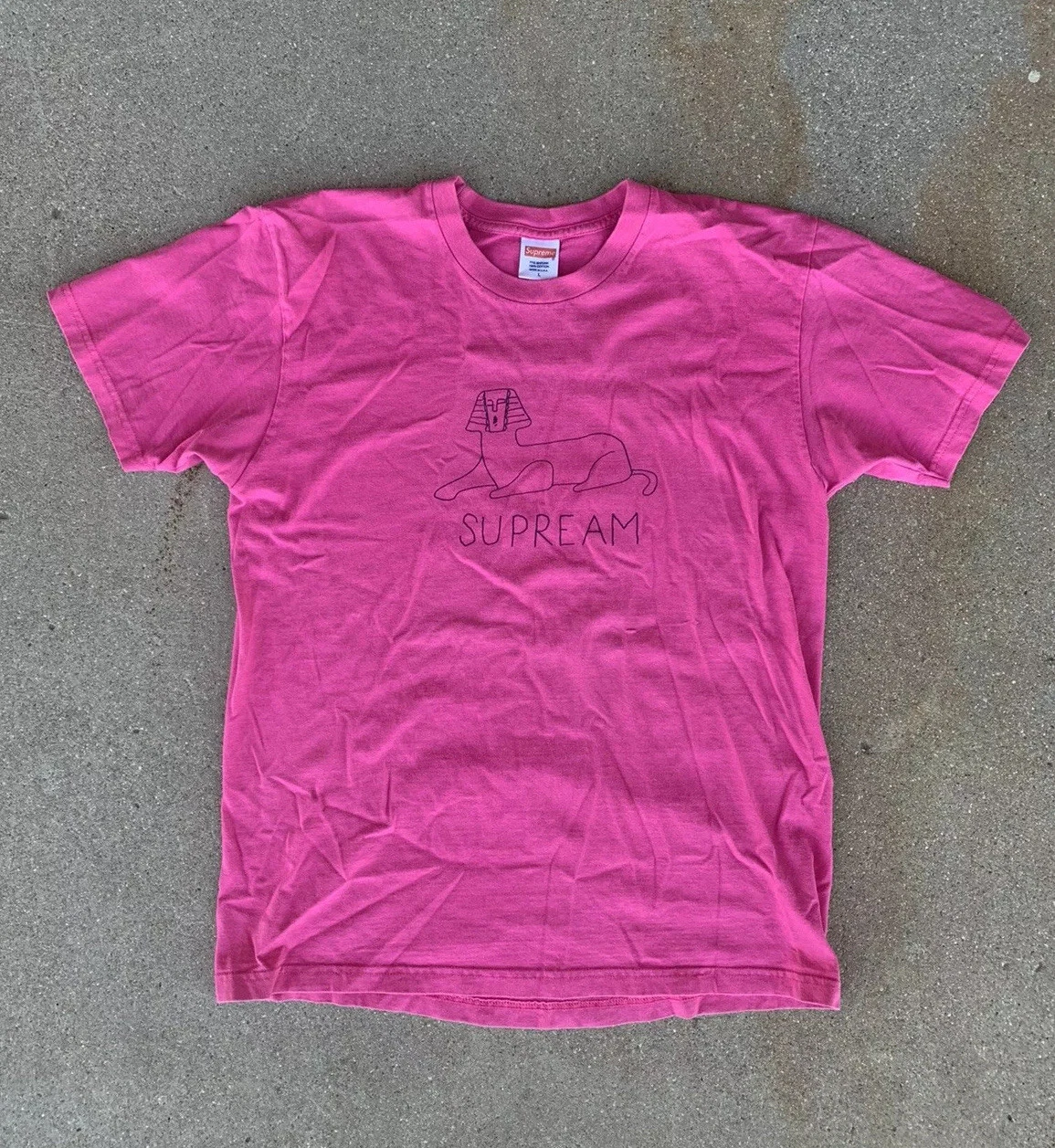 Tee shirt SUPREME Sphinx Gonz rose homme taille grande boîte logo SS12