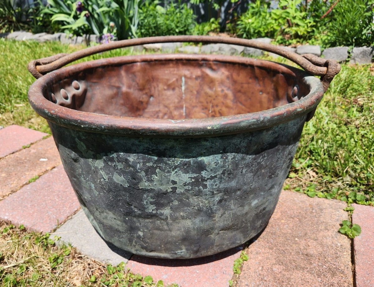 RARE Antique JP Schaum Pennsylvania Copper Apple Butter Kettle