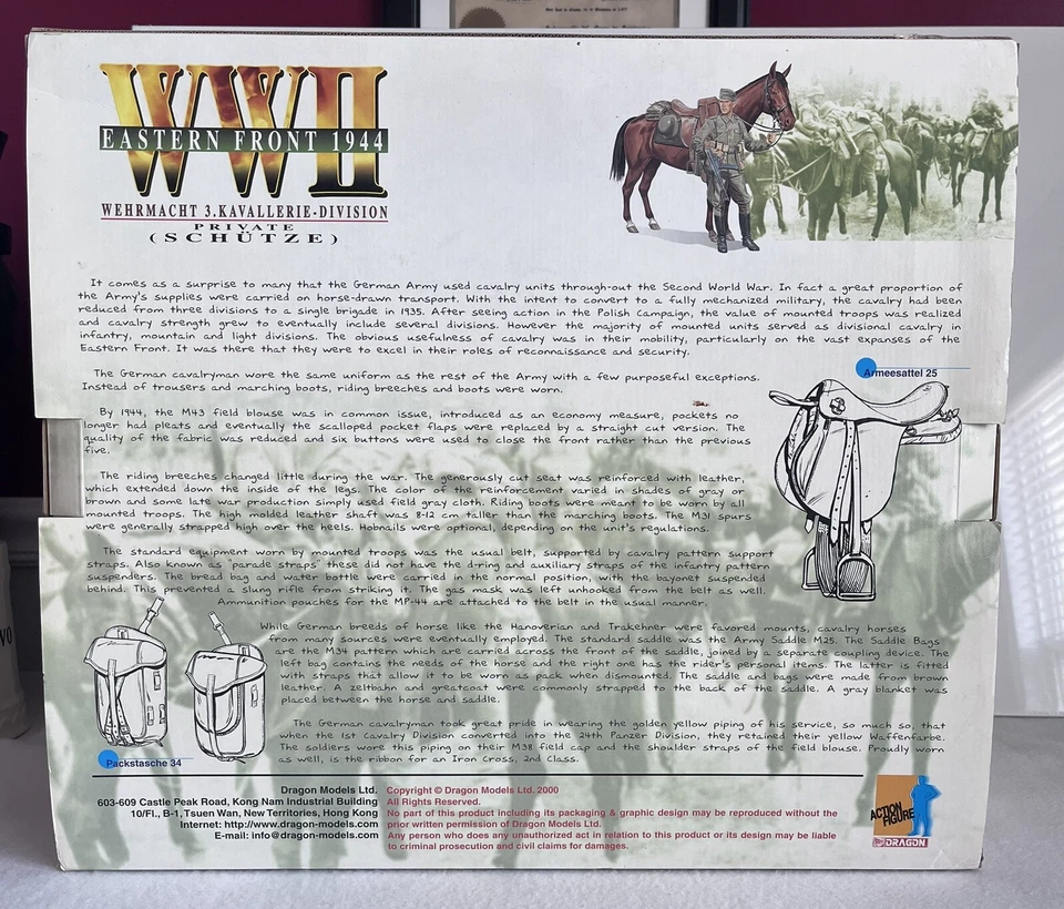 Boneco de ação Dragon WWII Cavalryman Eastern Front 1944 Blitz GI Joe schütze - Imagem 2 de 4