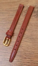 8mm VINTAGE APOLLO PRESTIGE CALF LEATHER TAN WATCH STRAP, GOLD BUCKLE, NOS.