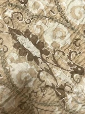 Pottery Barn Silk Quilted Pillow Cover Sham Gold Patterned Euro