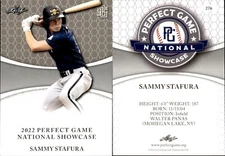 SAMMY STAFURA 2022 LEAF PERFECT GAME "National Showcase" ROOKIE CARD #276