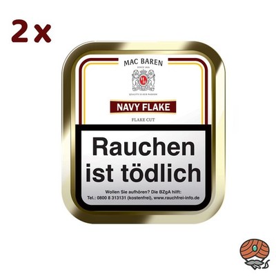 Mac Baren Navy Flake Pfeifentabak 2x 50g Dose