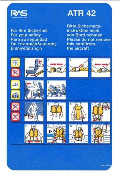 Safety card RAS ATR42 - Photo 1/1