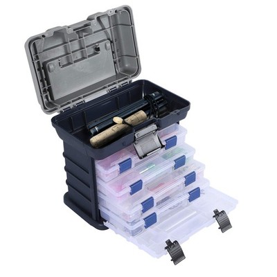 KINJOEK Portable 4-Layer Fishing Tackle Box Organizer, 110lbs Fresh/Saltwater