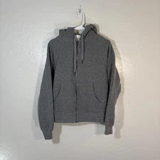 Spiritual Gangster Hoodie Womens Medium Gray Zip Up Sweatshirt Graphic Back