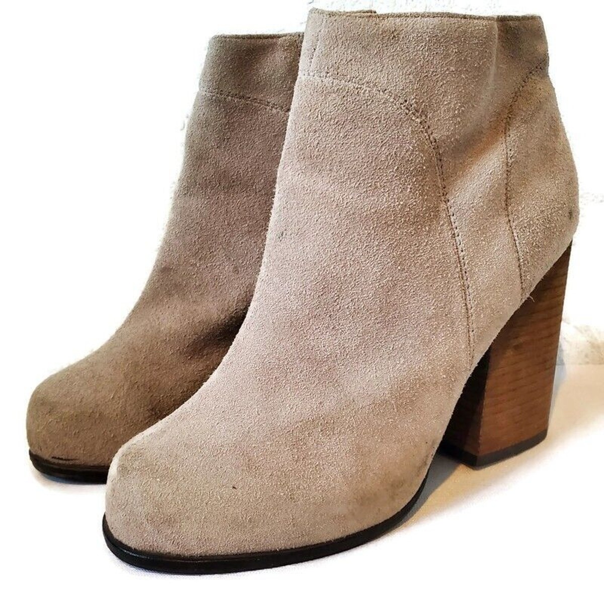 Bottines Ankle Boots Jeffrey Campbell Medera - Couleur Taupe Découpées - Taille US 6 - Occasion En Daim