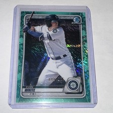 2020 Bowman Chrome Prospects Evan White #BCP-77 Aqua Shimmer Refractor /125 (RC)