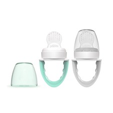 2-Pack Dr. Brown's Mint  Gray Silicone Feeders - BPA Free for Safe Self-Feeding