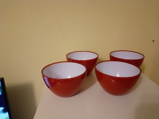 Müslischalen 4 Stück Rot Kunststoff