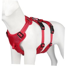 Updated Escape Proof Dog Harness, No Choke No Pull Dog L Chest 22.0-28.7" Red