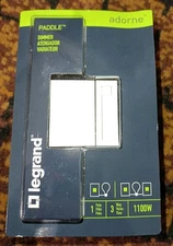 New Legrand Adorne Paddle Dimmer Model ADPD1103HW4 1100W Dimmer In White