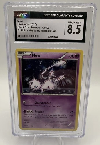 2017 Pokemon XY Black Star Promo Mew Mythical Holo  XY192 CGC 8.5 - NM-MT+