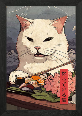 Frau schreit Katze an 2 gerahmtes Wandbild Poster Leinwandbild Bild