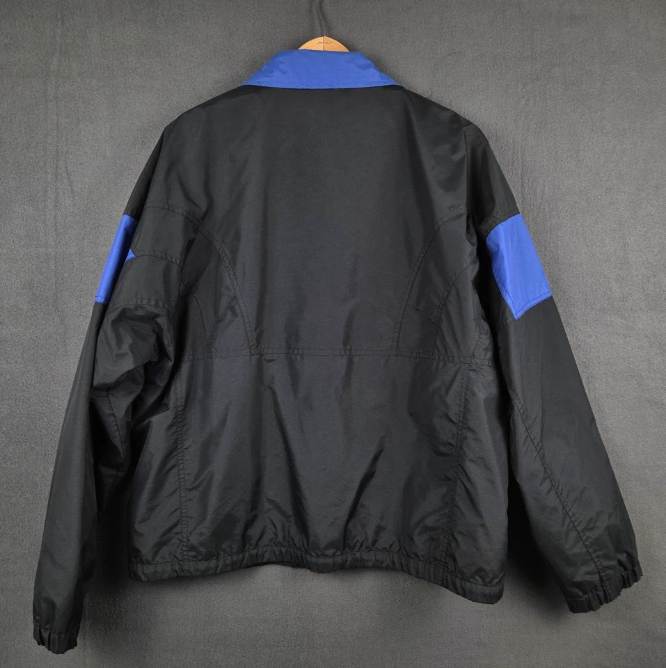 Vintage Wilson Staff Windbreaker Jacket Men’s Size Large Full Zip Black Blue - Image 2 of 4