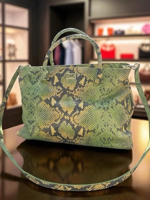 Elegante Roberto Cavalli Cavalli Class Handtasche Leder In Schlangenlederoptik