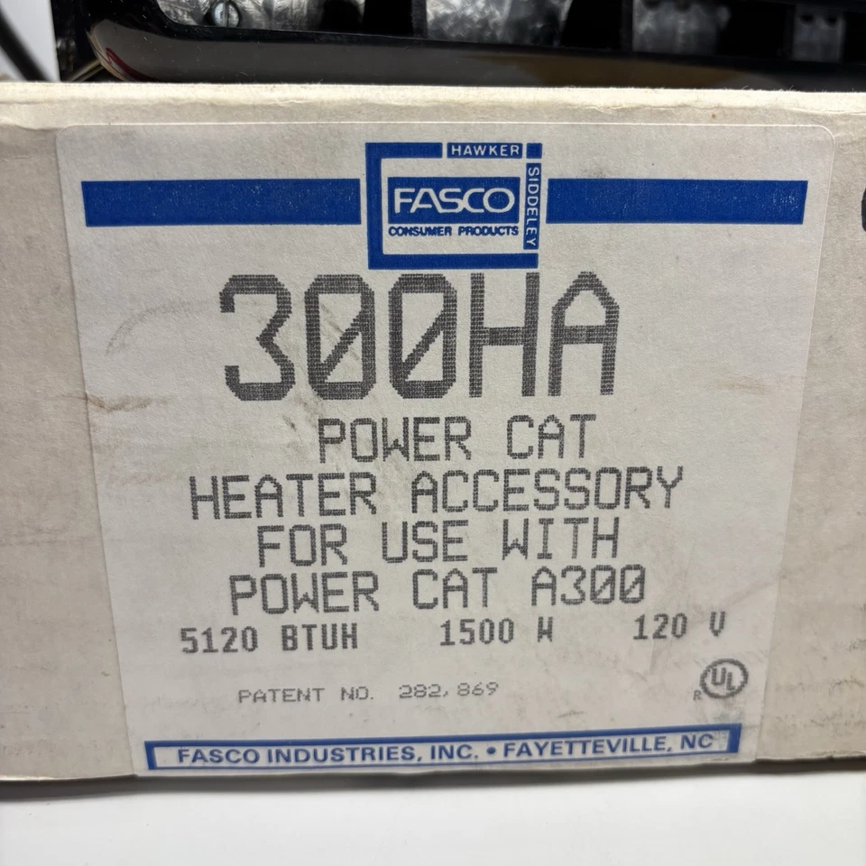 NOS Fasco Model 300HA Accessory Heater For Use W/ Power Cat Model A300 VTG - Image 3 of 4