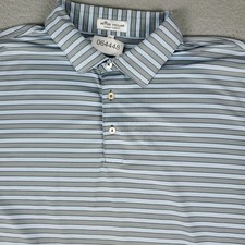 Peter Millar Polo Shirt Mens XL Blue Striped Summer Comfort Golf Short Sleeve