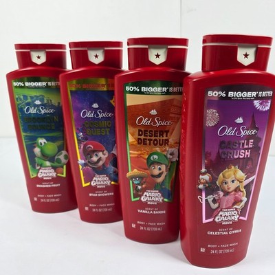 Old Spice Super Mario Galaxy Body Wash Collection All 4 Scents 24oz New