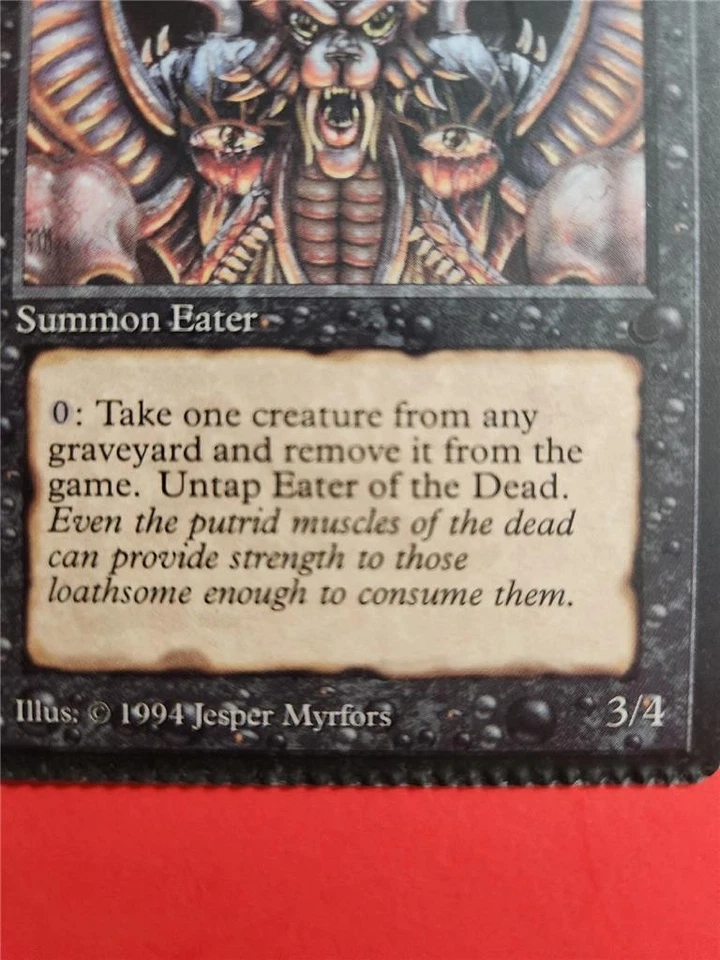 EATER OF THE DEAD MISPRINT CRIMPED BOTTOM EDGE UNPLAYED MTG THE DARK - Image 2 of 3