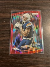 2025 Panini Prizm Red Flash Prizm Courtland Sutton #163 Denver Broncos