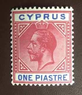 Cyprus 1915 1pi Carmine & Blue SG77b MNH