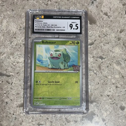 Pokémon Bulbasaur Scarlet & Violet 151 Reverse Holo Best Buy CGC 9.5 001/165