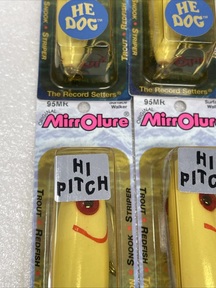 Mirrolure He Caminante de superficie para perros 95MR GLO, Hi Pitch, 4 3/4", 3/4 Oz, Lote de (6) Foto 2 de 4