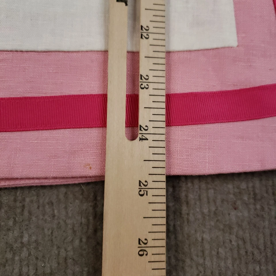 Alice + Olivia Shirt Womens Small White Pink V-Neck Linen Pullover Long Sleeve - Image 4 of 4