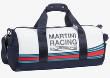 Porsche MARTINI RACING Sports Bag – Iconic Safari Duffel with Shoulder Strap