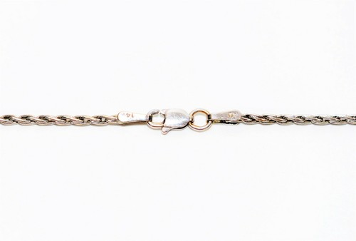 14K Solid White Gold Braided Wheat Chain Necklace 16" 1.75mm 5.9 Grams Gold - Picture 4 of 7