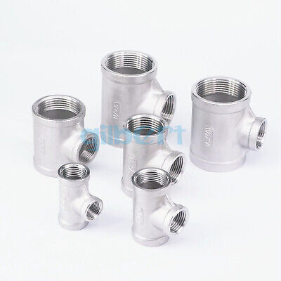 Details about   1/2" BSP To 3/4" BSP Female 304 SS Reducing Tee 3 Way Connector Pipe Fitting