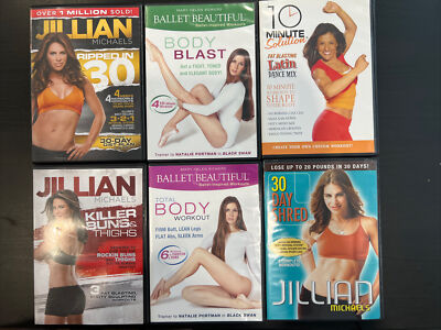 Lot (6) Of Workout DVDs : Jillian Michaels , Mary Helen BOWERS , 