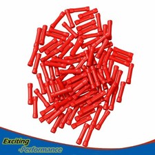 100Pcs Butt Wire Connectors Crimp Terminals Electrical 22-18 AWG Red NEW