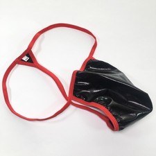 K526V Black PVC Mens String Pouch G-string Thong Contoured Pouch