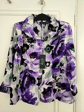 Barbara Lebek Purple Floral Jacket Size 14 Uk Brand New With Tags Rrp£83