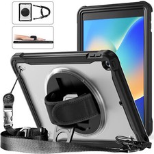 Rugged Tablet Cover with Stand Shoulder Strap For Apple iPad 10.2 2021/2020/2019